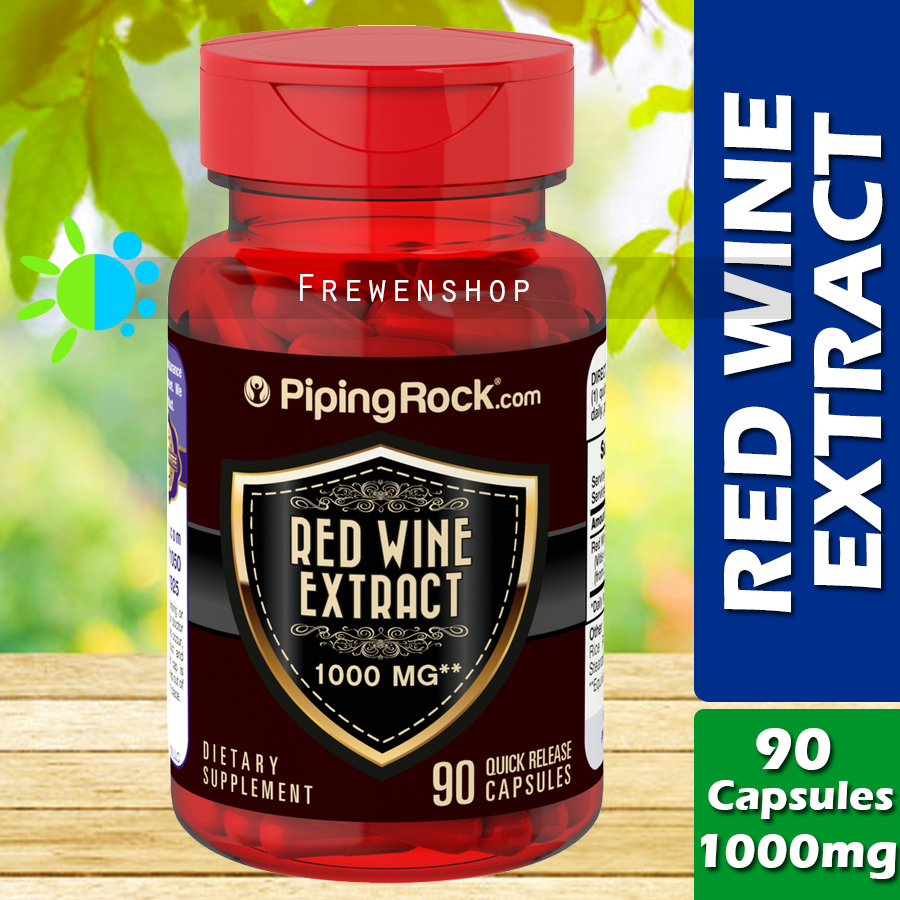 Red Wine Extract 1000 mg 90 Capsules Vitis Vinifera Fruit Extract