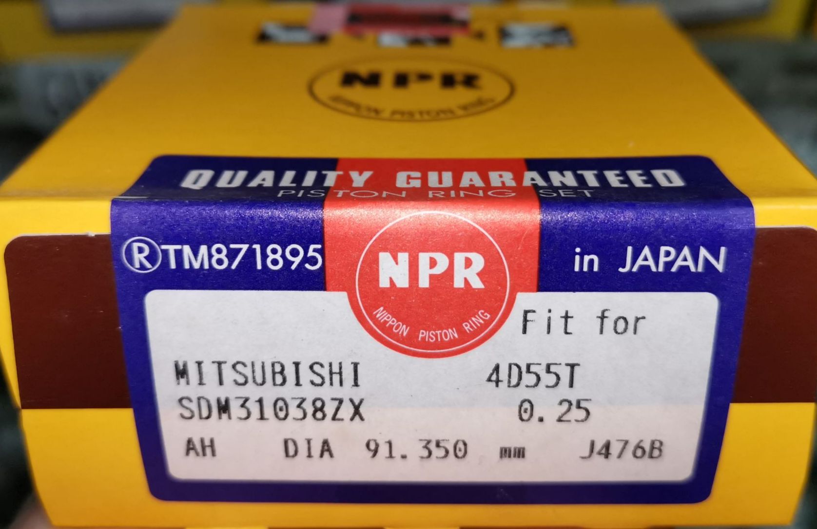 NPR Piston Ring for MITSUBISHI 4D55T / 4D56 / 4D56TDI SDM31038ZX