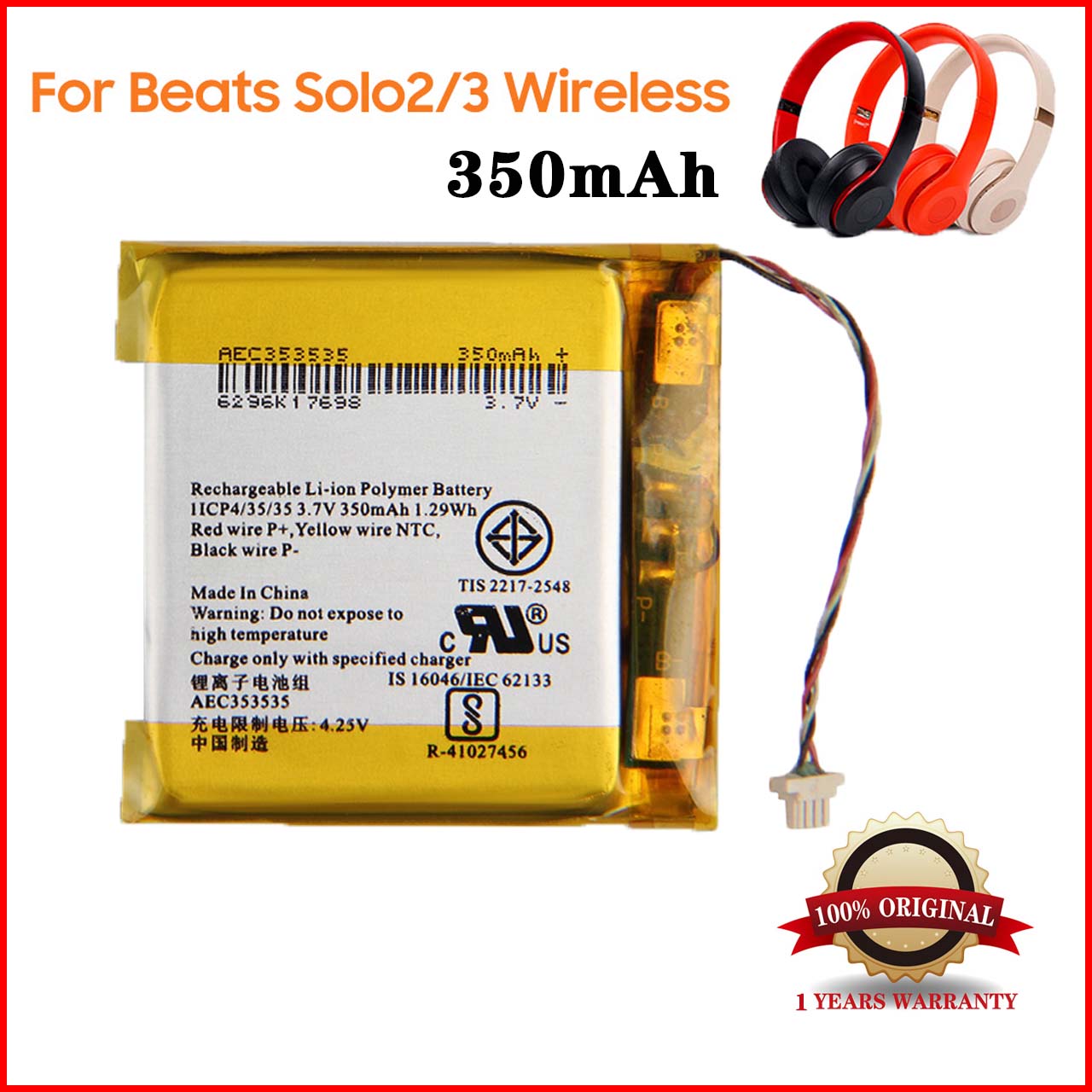 Original Replacement Battery For Beats Studio 2.0 3.0 Studio 2 3 Solo