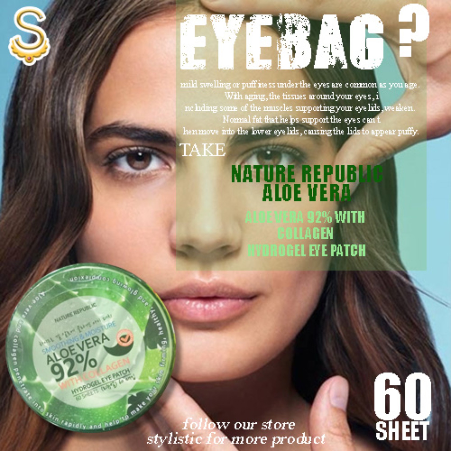 Nature Republic Aloe Vera Eye Patch 92 With Collagen Hydrogel 60 Sheets Per Container For Eyebags Lazada Ph