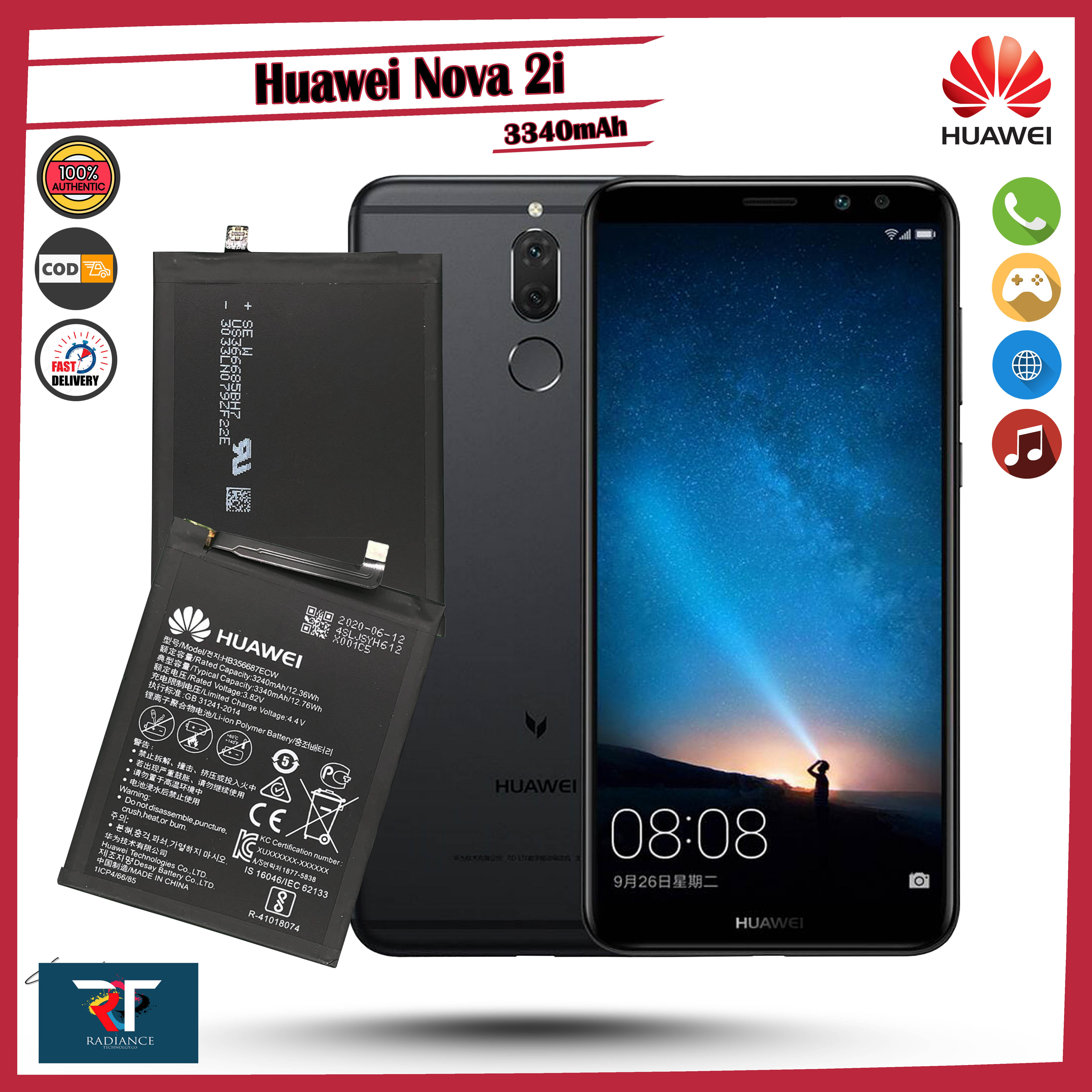 Huawei Nova 2i Battery RNE-L21, RNE-L22, RNE-L01, RNE-L02, RNE-L11, RNE-L23,  RNE-L03, RNE-AL00 3340mAh | Model; HB356687ECW Manufacture (Original  Genuine) | Lazada PH