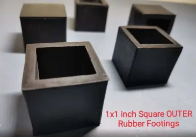 1x1 inch Square Outer Rubber Footings
