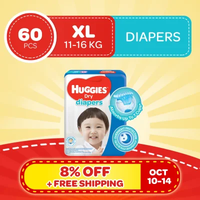 Huggies Dry Diapers XL - 60 pcs