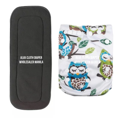 Alva Washable Cloth Diapers ✅Bamboo Charcoal Insert 5-Layer Bird