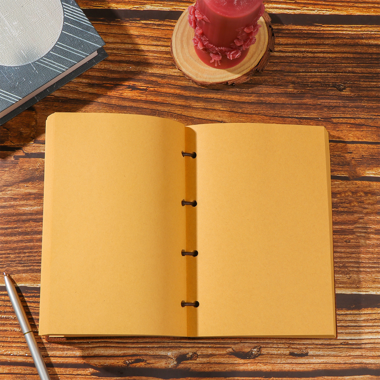 SIKONG Gift Notepad Retro Kraft paper Refillable Journal Leather Portable Travel notebook Notebook