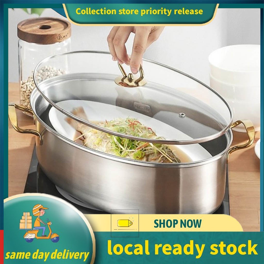 【COD】fish steamer stainless steel steamer for big fish. big cooking pot