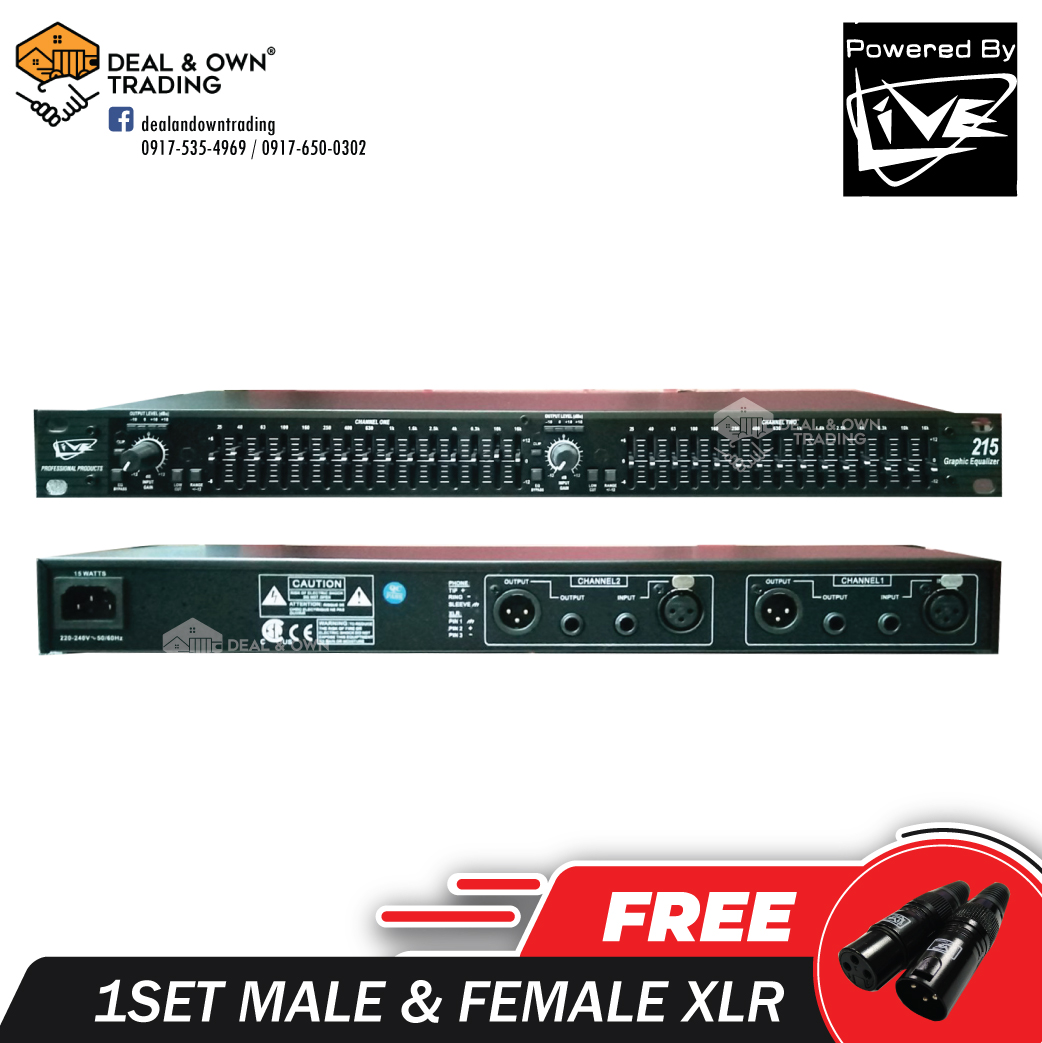 Live 215 Dual Channel 15 Band Graphic Equalizer/Limiter (Black) Lazada PH