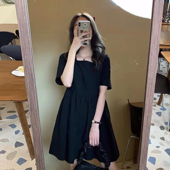 Plain black babydoll dress Clearance