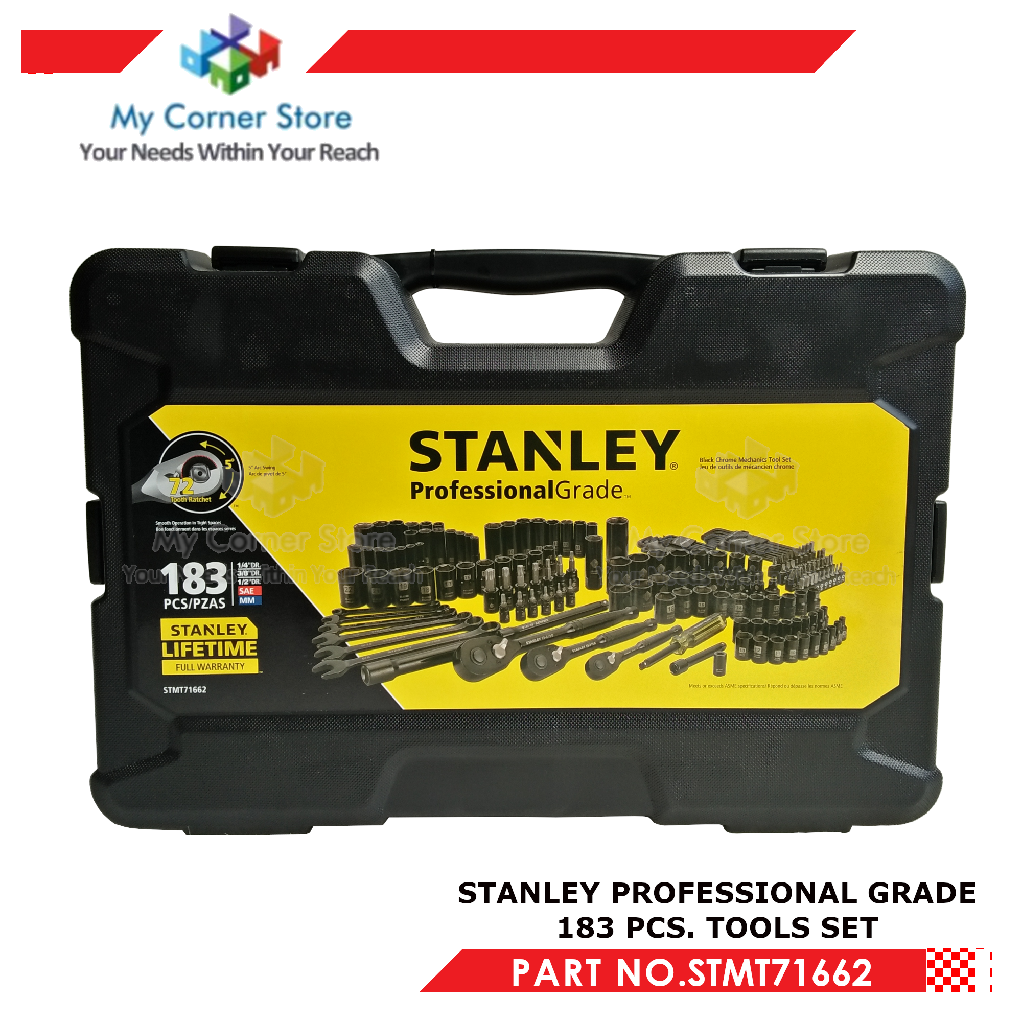 Stanley Professional Grade 183 Pc BLACK CHROME MECHANICS TOOL SET Model  STMT71662 Lazada PH