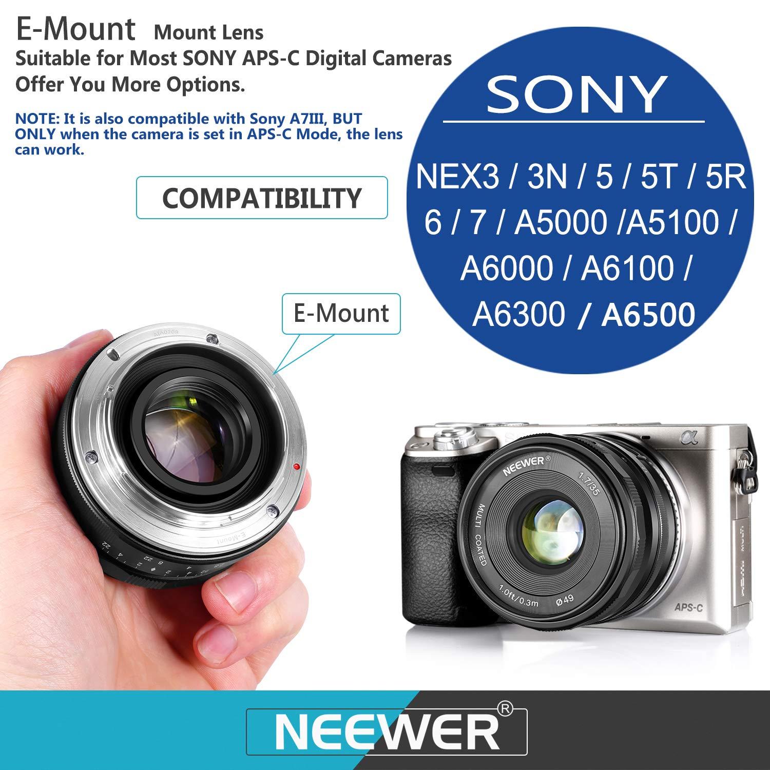 Neewer 35mm F/1.7 Large Aperture Manual Prime Fixed Lens APS-C for ...