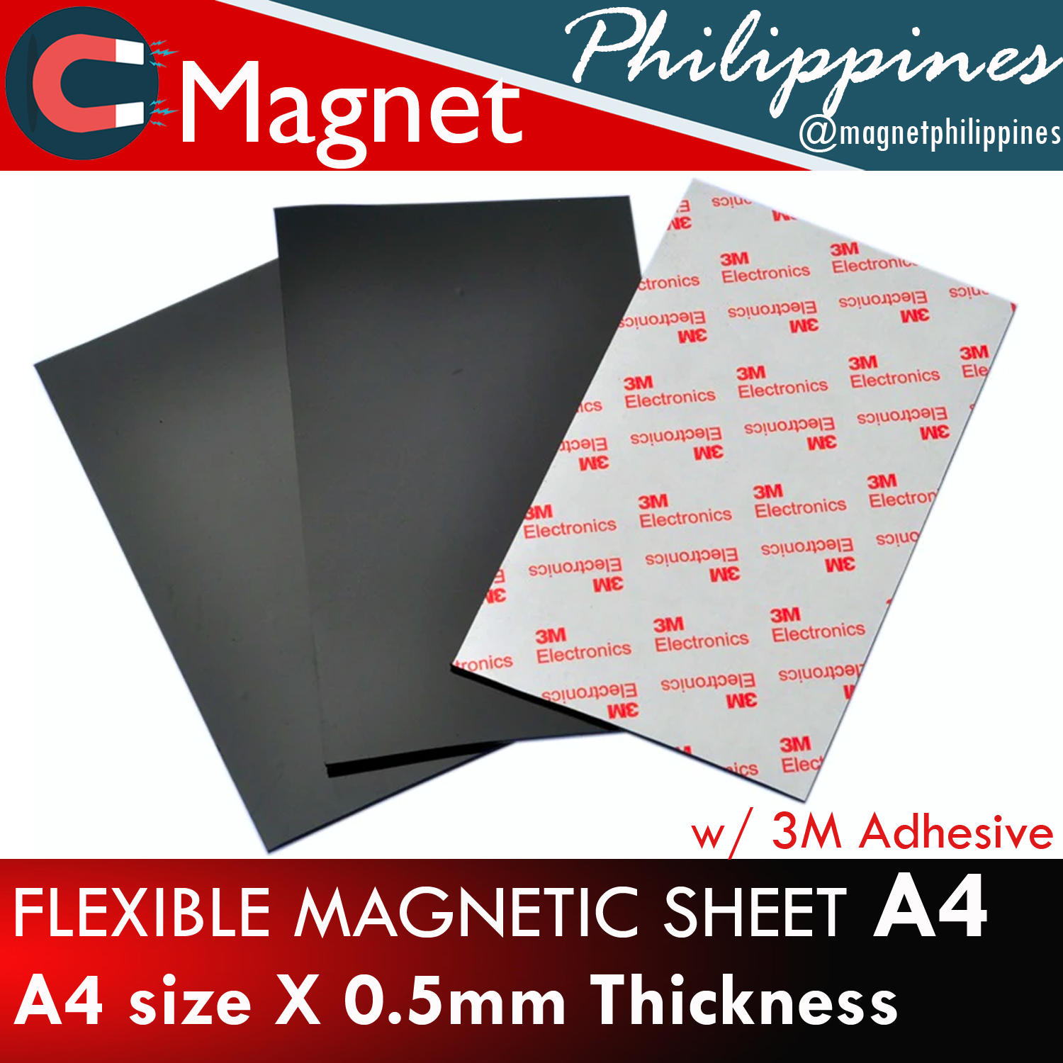 A4 Size Sheet Flexible Rubber with 3M Adhesive 0.5mm