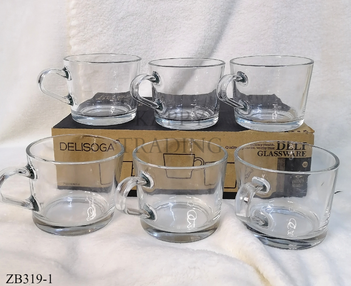 Delisoga Deli Glassware Glass TransparenT Drinking, Mug Set 6pcs 7cm