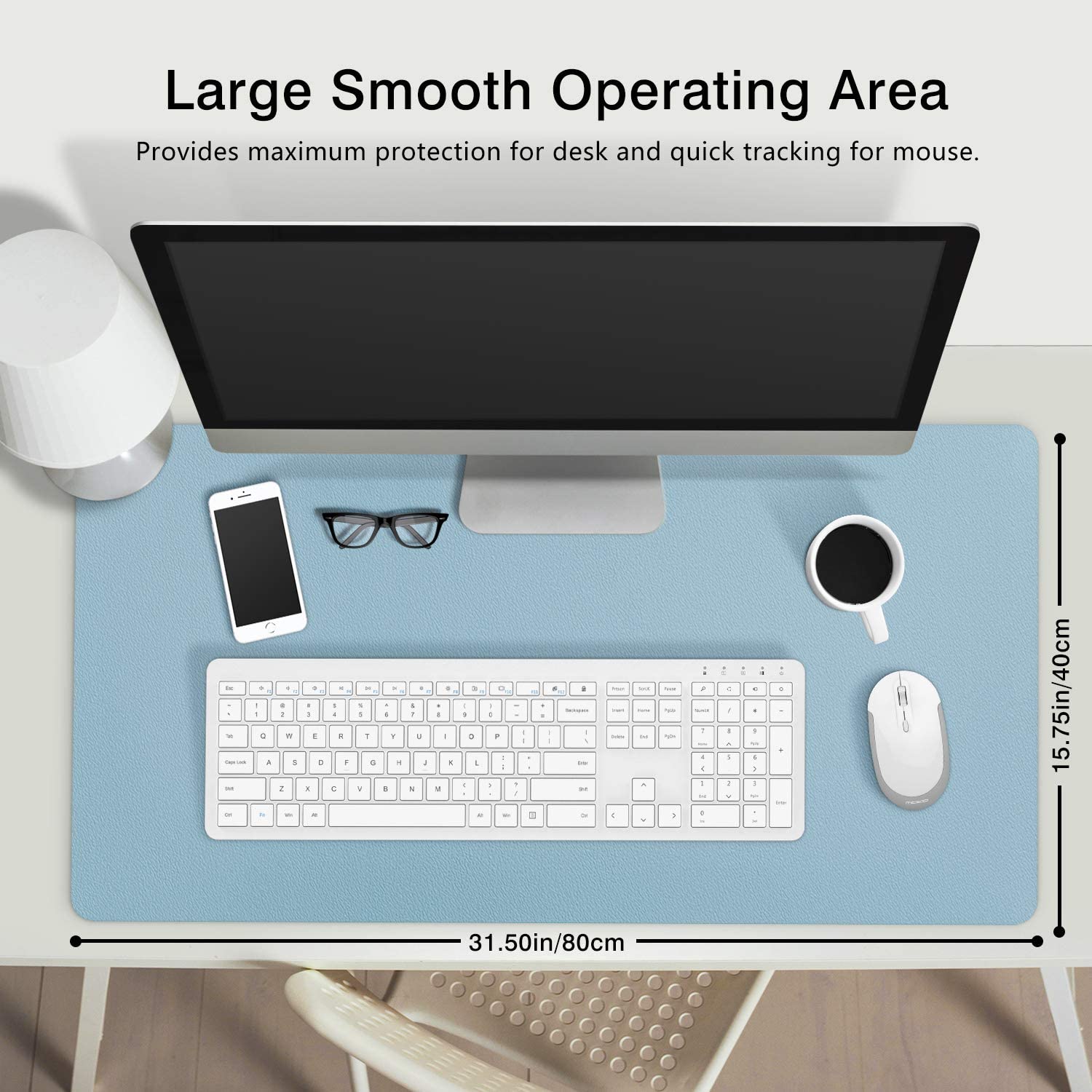 Large Desk Mat, Laptop Mat, Desk Top Organiser 80cm X 40cm, Felt Grey Mat  Non Slip, Grip Mat 