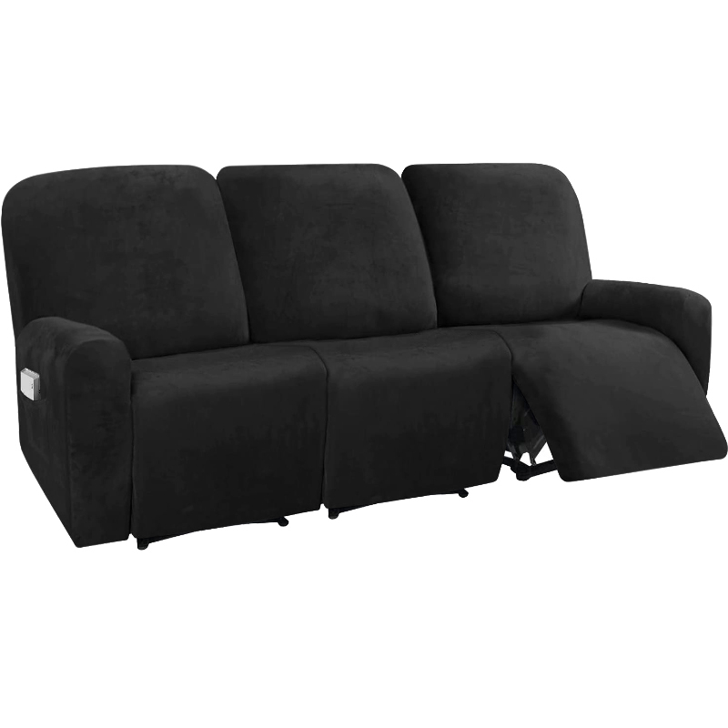 【CW】Thick Real Velvet 1 2 3 4 Seat Anti Slip Recliner Sofa Covers