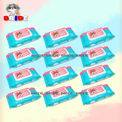 ( SET OF 12 Packs ) RUNBEIER BABY WIPES 80pcs per pack(Non-Alcohol-wetwipes)