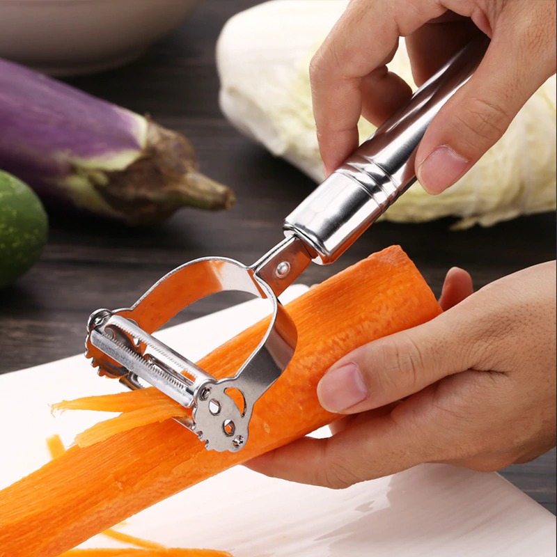 Yiyang Vegetable Peeler, Julienne Peeler, Stainless Steel Multifunctional  peeler, Double-Sided Blade Vegetable Julienne Cutter and Fruit Slicer