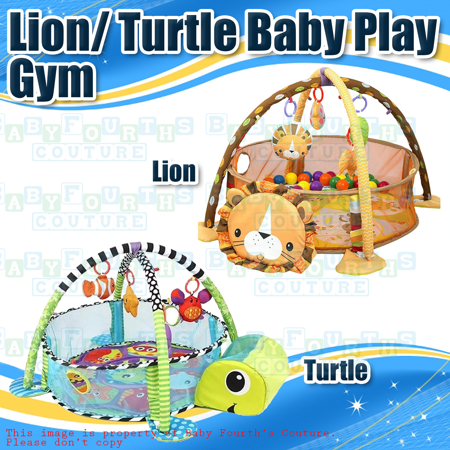 Baby Fourths Couture 3in1 Animal Lion Turtle Activity Play Gym And Ball Pit For Baby Lazada Ph