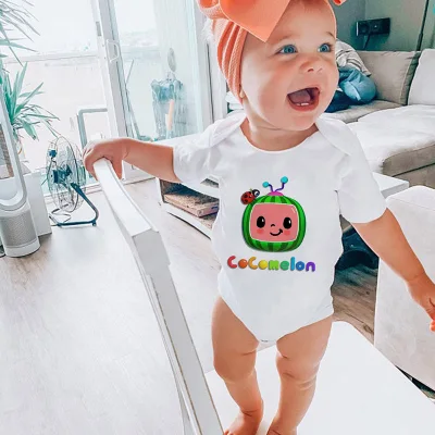 Cocomelon Cartoon Baby Onesie Infant Baby Boy Girls Suit Born Crawling Baby 0-24M