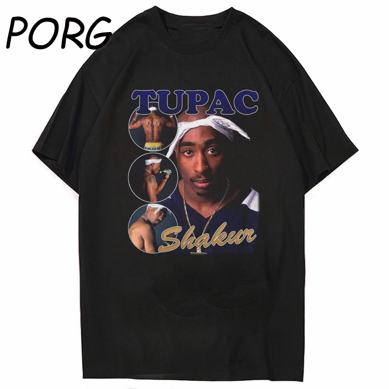 ☆○Uni Top 2Pac Tupac Short-Sleeved T-Shirt Gangster Rap Rap