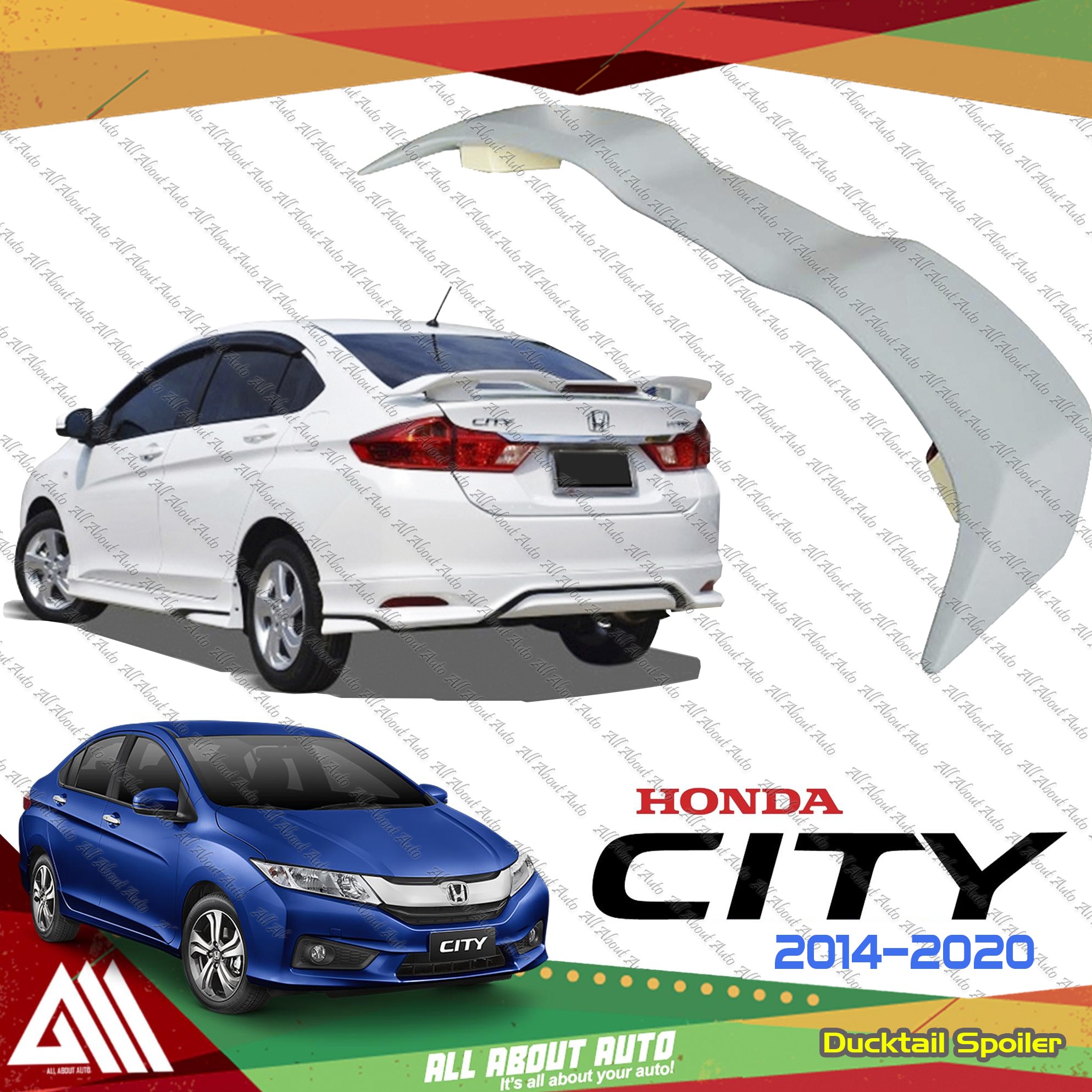 Honda City 20142020 Rear Trunk Spoiler With Brake Light (Unpainted