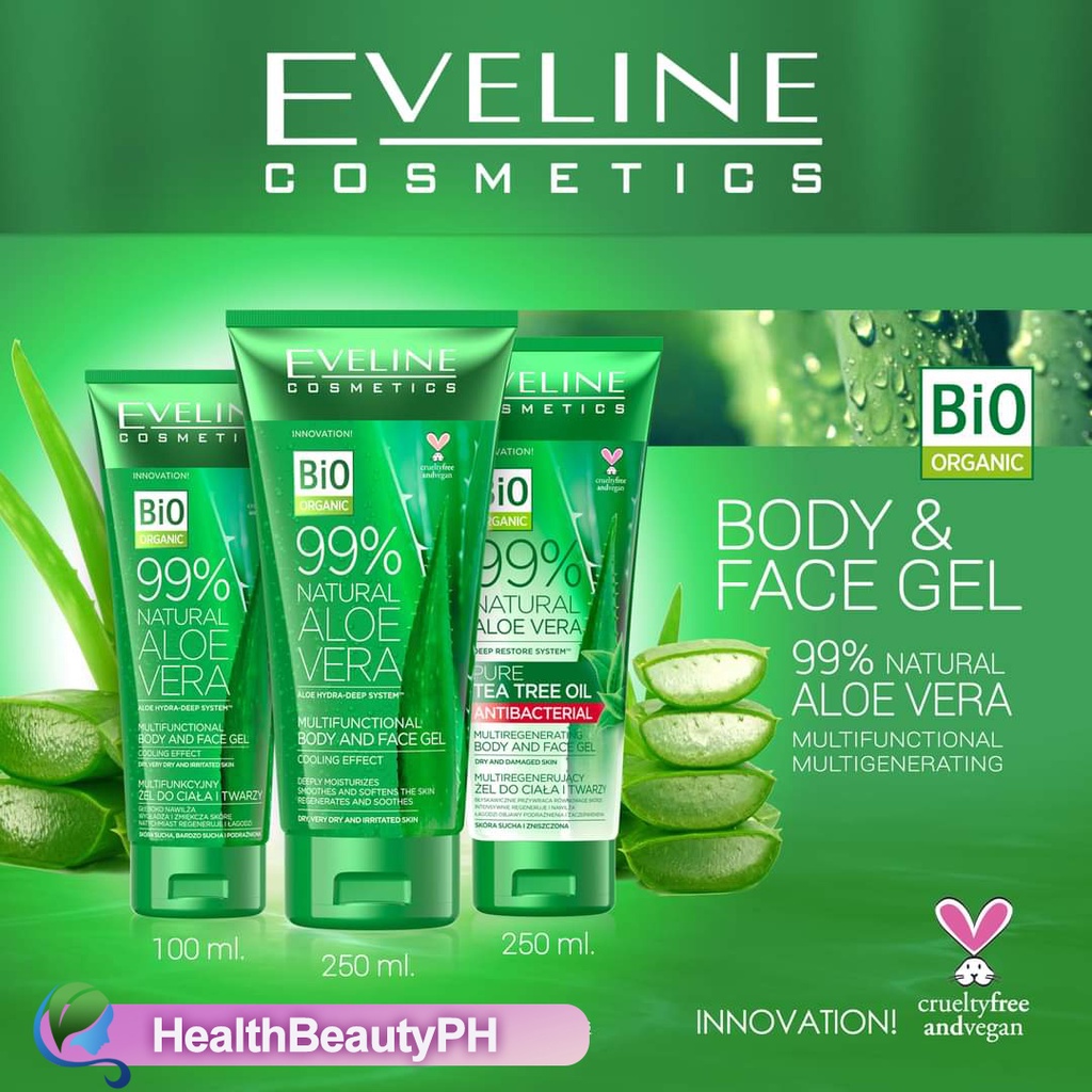 Eveline Cosmetics 99% Natural Aloe Vera Face and Body Gel All Skin Types  Moisturizing Gel - Lazada | Lazada PH