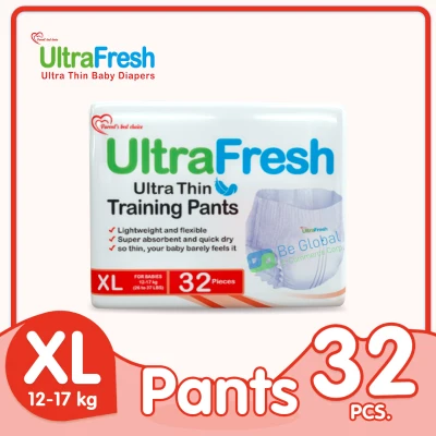 Ultrafresh Ultra Thin and Dry Training Pants XL 32pcs for Babies (12kgs to 17kgs) Pull Up Diapers