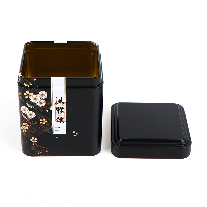 Moito Tea Sealed Box Kitchen Storage Container Jar Tin Square Can Candy Iron Vintage