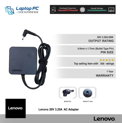 Lenovo Laptop notebook Charger AC Adapter 20v 3.25a Compatible Adapter models: ADLX65CCGU2A, 5A10K78761 4.0mm * 1.7mm
