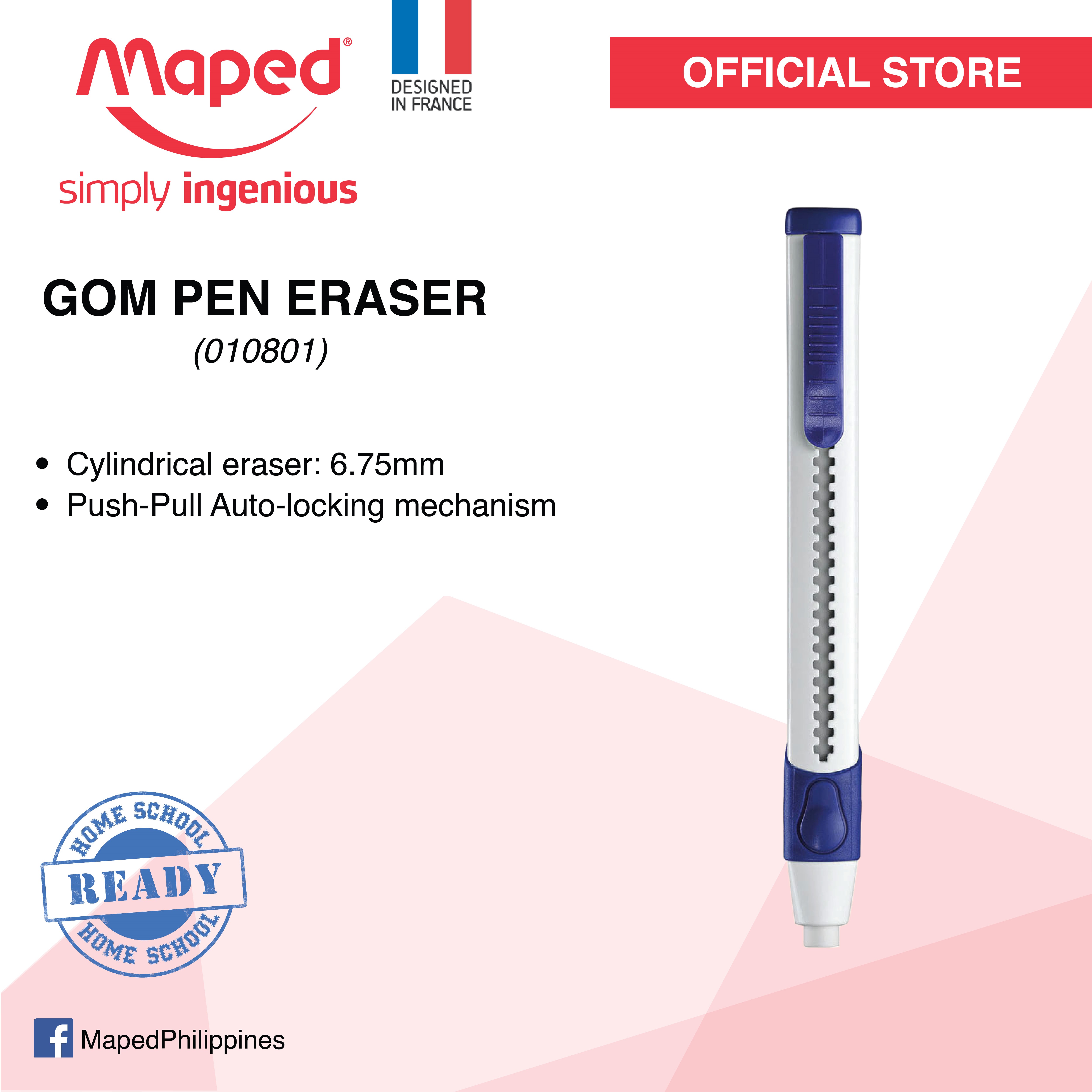 MAPED Gom Pen Pencil Eraser Cylindrical Free 1pc refill 012511