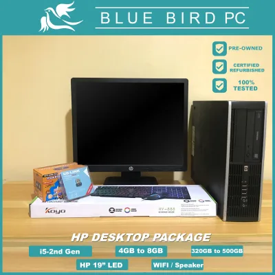 [DESKTOP PACKAGE] CPU SET i5-2400 4GB to 8GB 500GB HDD 19inch LCD MONITOR With ACC Refurbished item Desktop computer cpu desktop computer all in one desktop pc