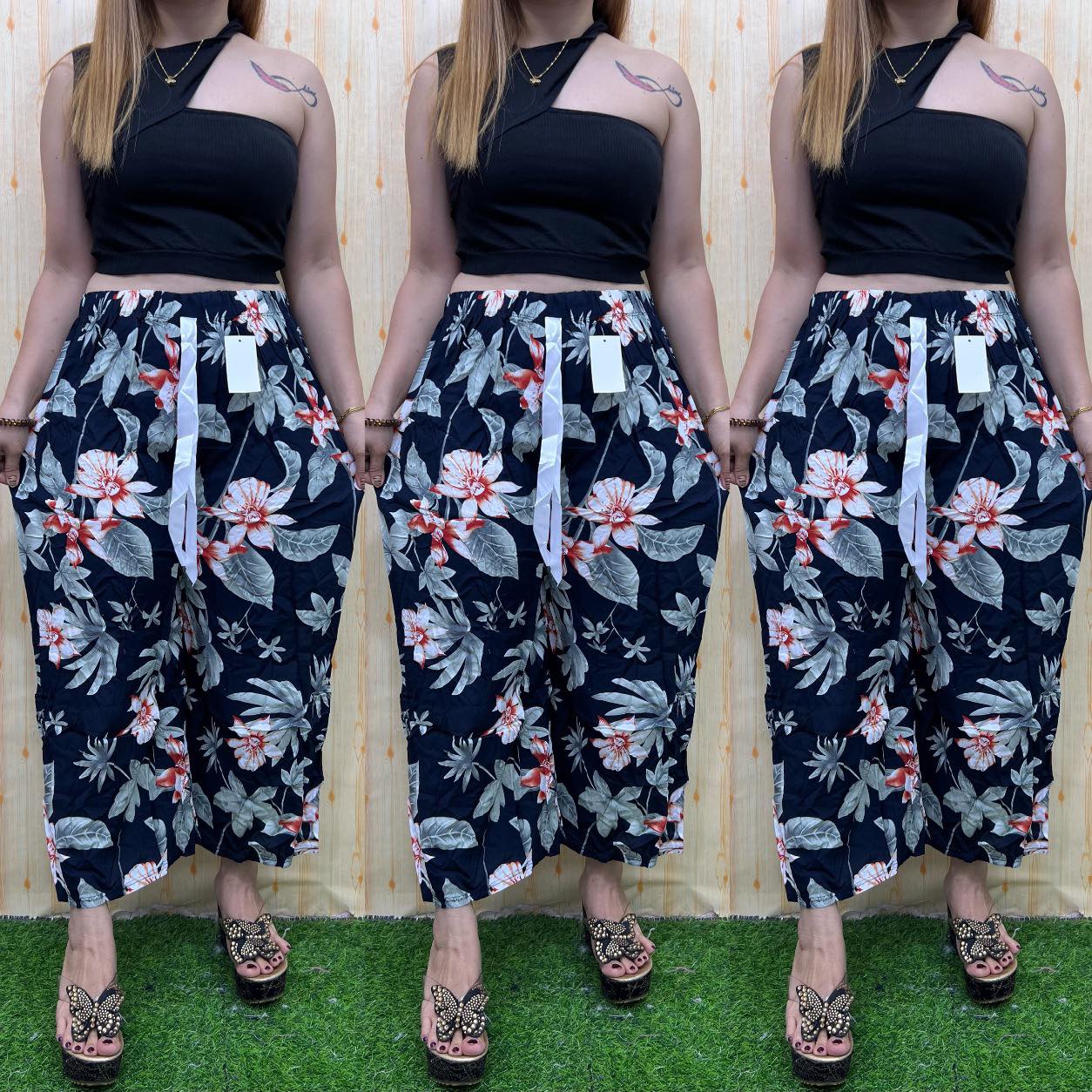 TRENDY KOREAN LONG SQUAREPANTS HIGH QUALITY PURE CHALLIS FABRIC FIT