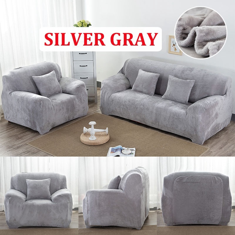 【Ready Stock&COD】1/2/3/4 Seaters Thick Plush Recliner Sofa Covers 4