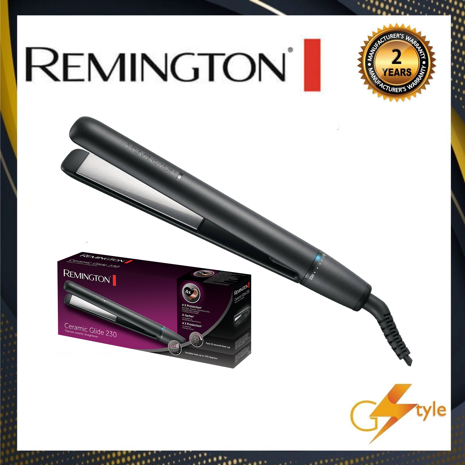 Remington S3700 Ceramic Glide 230 Hair Straightener Lazada PH