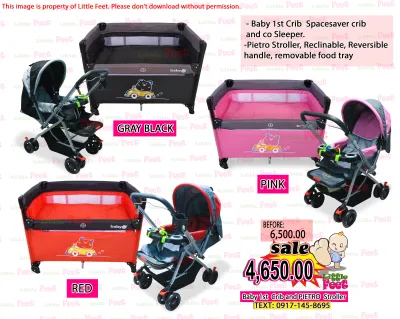 NEW Bundle Promo Baby 1st Spacesaver crib and Pietro Stroller