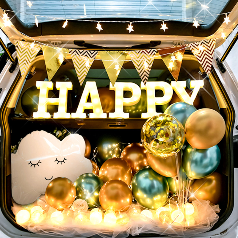 Car Trunk Birthday Party Layout Supplies Package Surprise Confession Proposal Romantic Scene