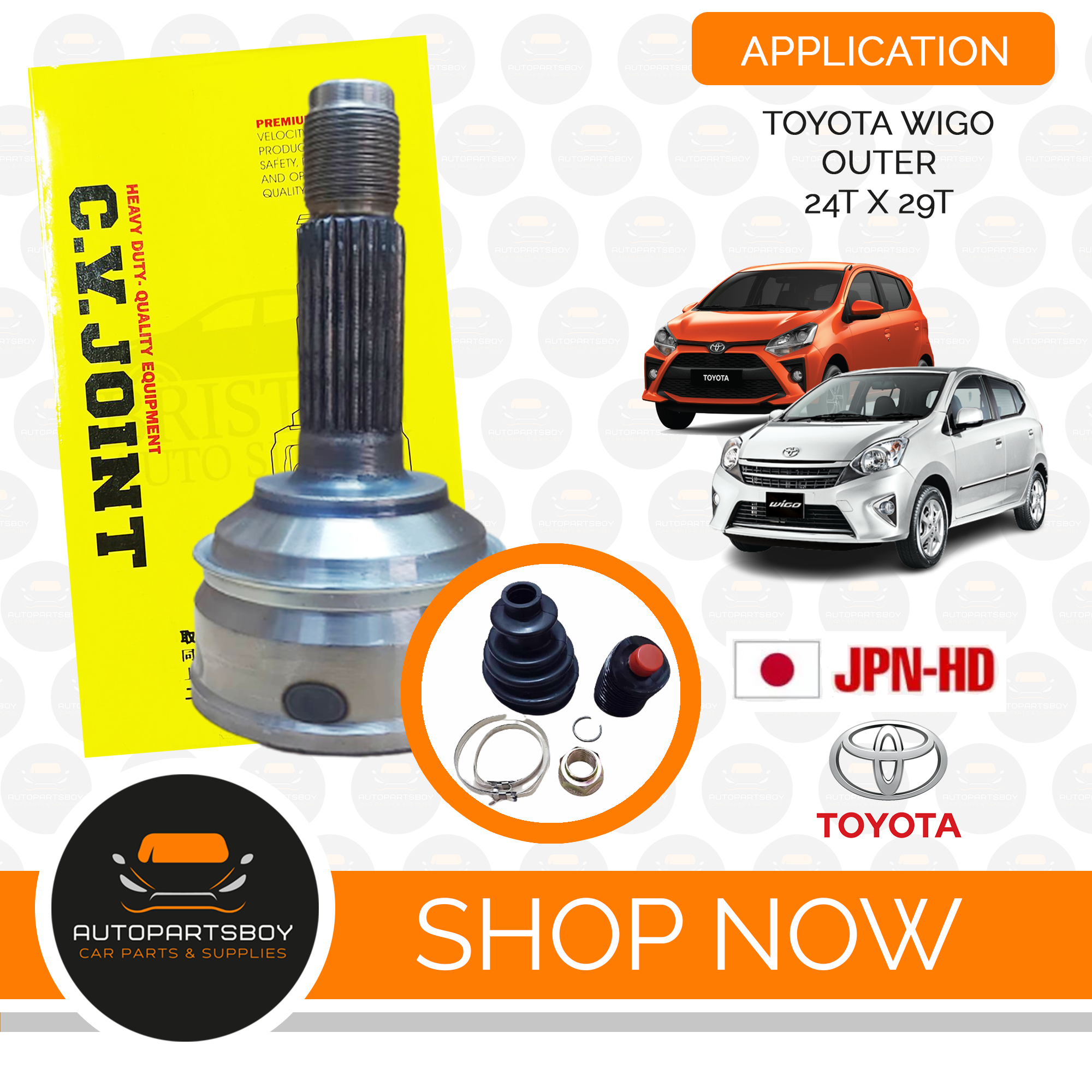 JPN CV JOINT "CONSTANT VELOCITY" OUTER FOR TOYOTA WIGO ALL (LOCK + CV