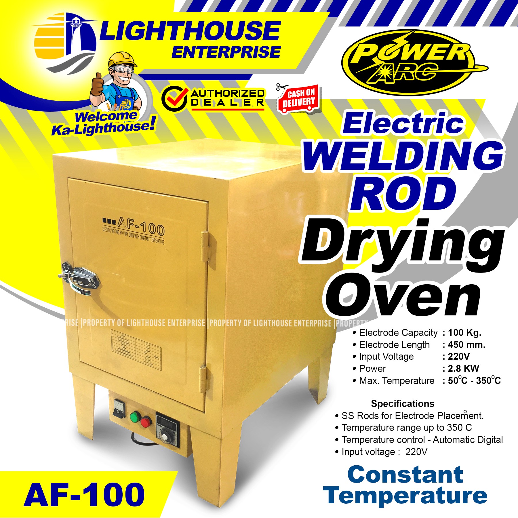 POWER ARC 2400W Electric Welding Rod Drying Oven / Electrode Oven with