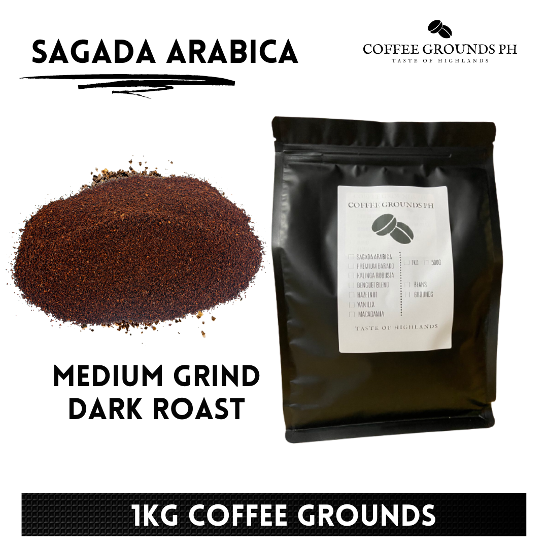 Sagada Arabica Dark Roast Medium Ground Coffee 1kg by Coffee Grounds