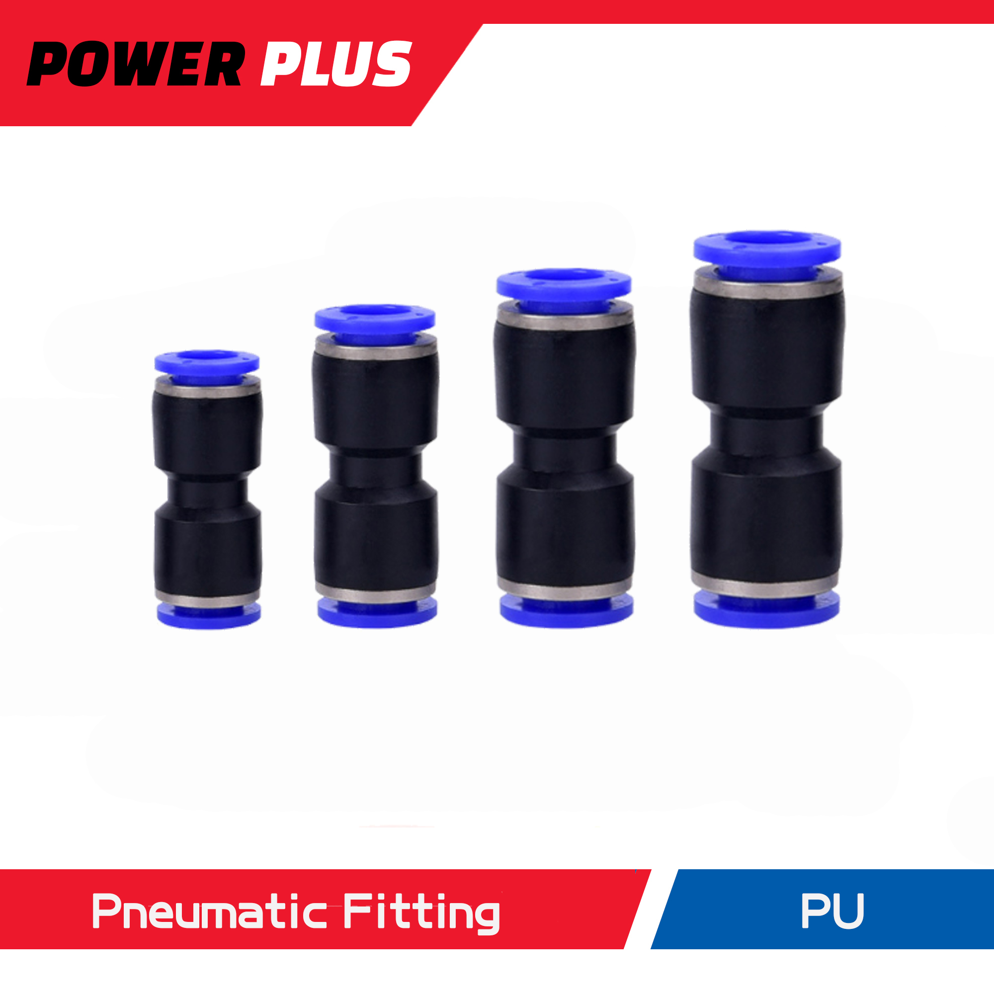 Power Plus PU 4mm 6mm 8mm 10mm 12mm Inner Straight Push into Pneumatic ...