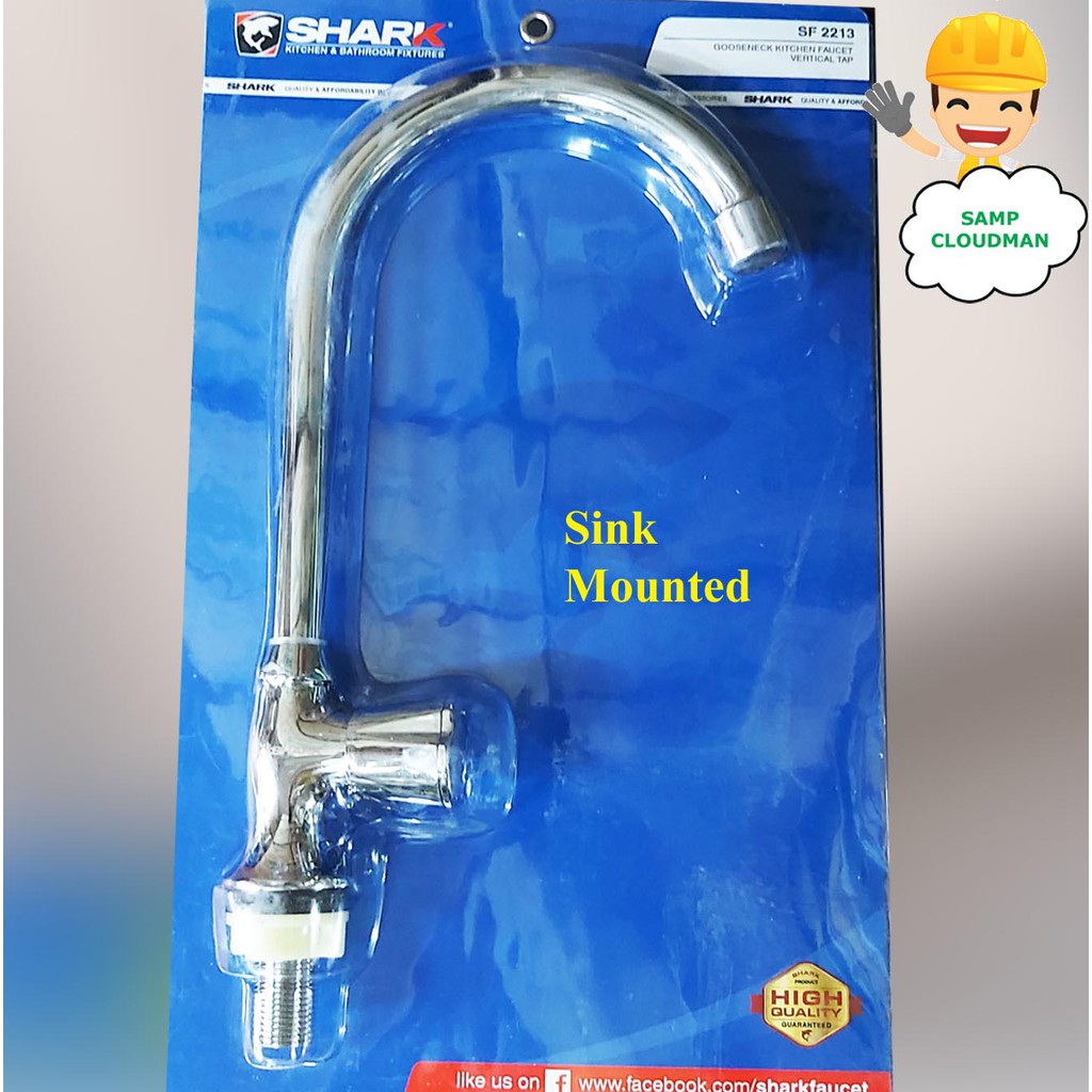 Shark Gooseneck Lavatory Faucets Wall or Sink Mounted Kitchen Lavatory