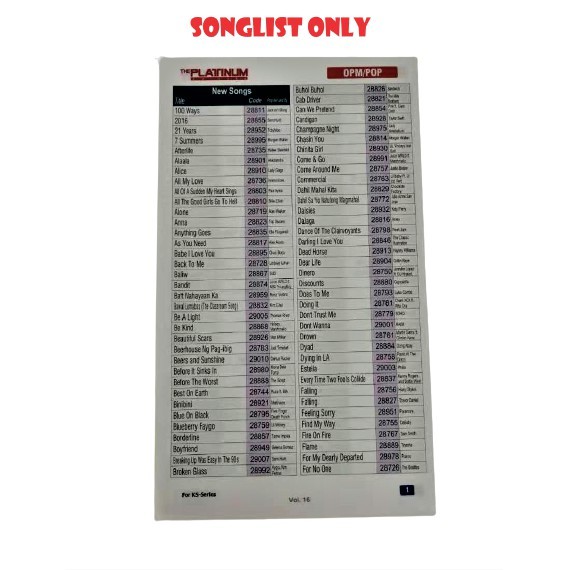 PLATINUM JUNIOR 2 SONGLIST ONLY | Lazada PH