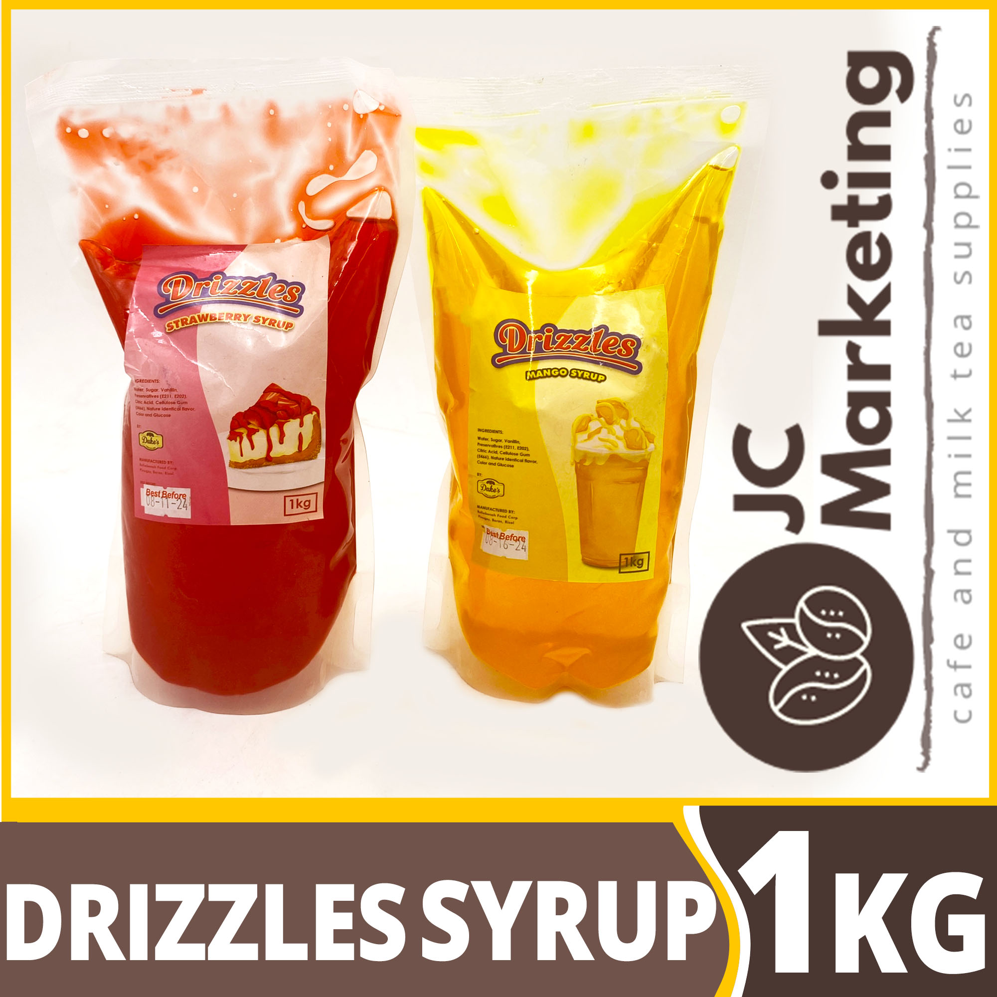 Drizzles Mango Syrup 1 kilo♦ Strawberry Syrup 1 kilo Ready to use for
