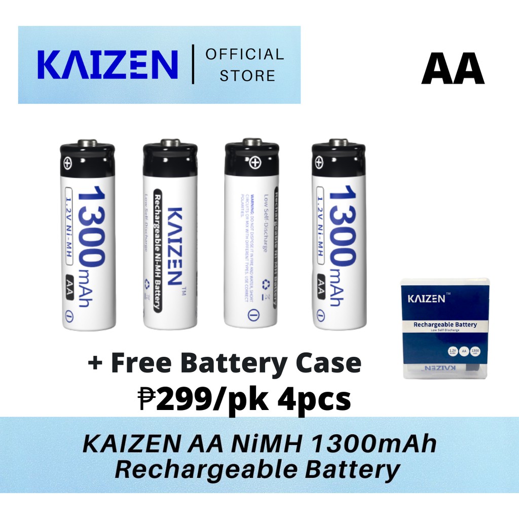 Kaizen 1300mAh 4 * AA Rechargeable Battery | Lazada PH
