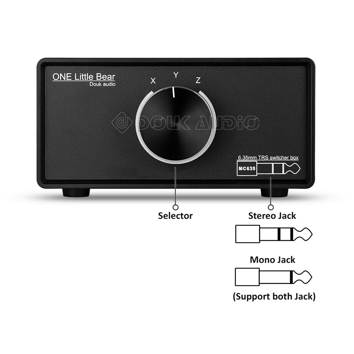 ในสต็อก Douk Audio แบบพกพา3-Way Mono/สเตอริโอ6.35มม. TRS กล่องสลับเสียง ...