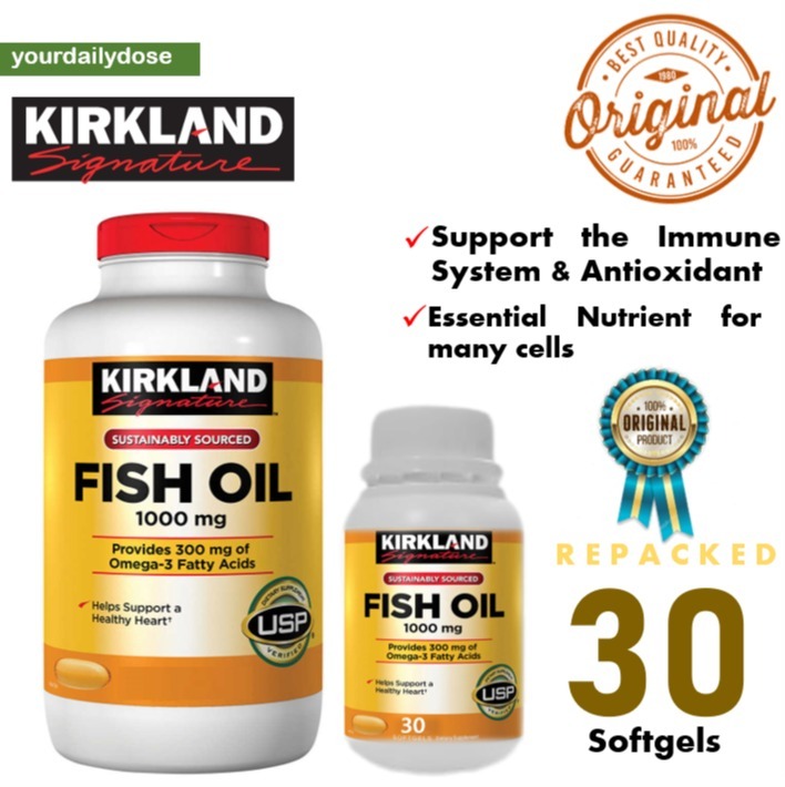 Kirkland Fish Oil 1000mg 30 Softgels in 1Bottle Lazada PH