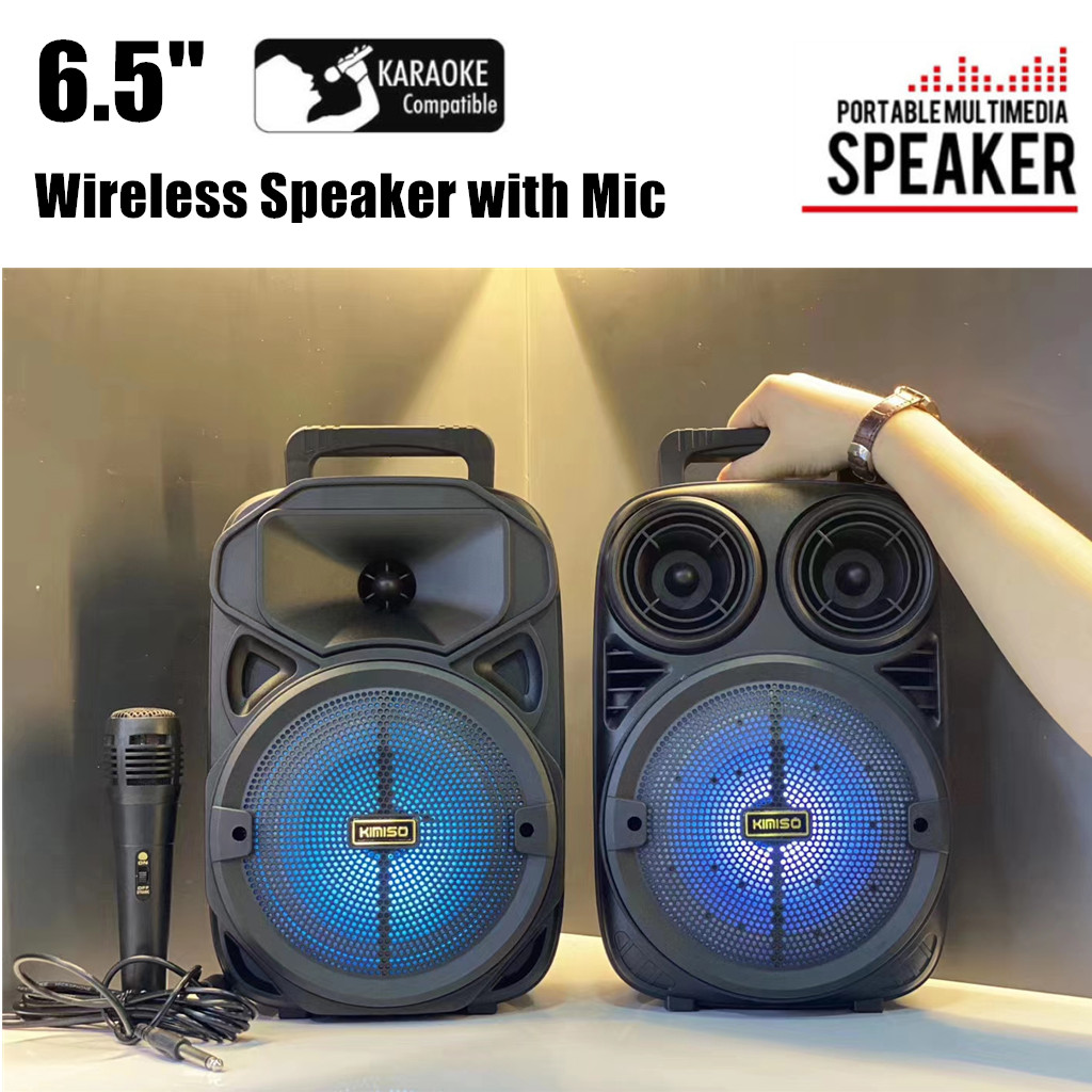 6.5 INCHES Rechargeable Bluetooth Wireless Speaker with Free Micphone