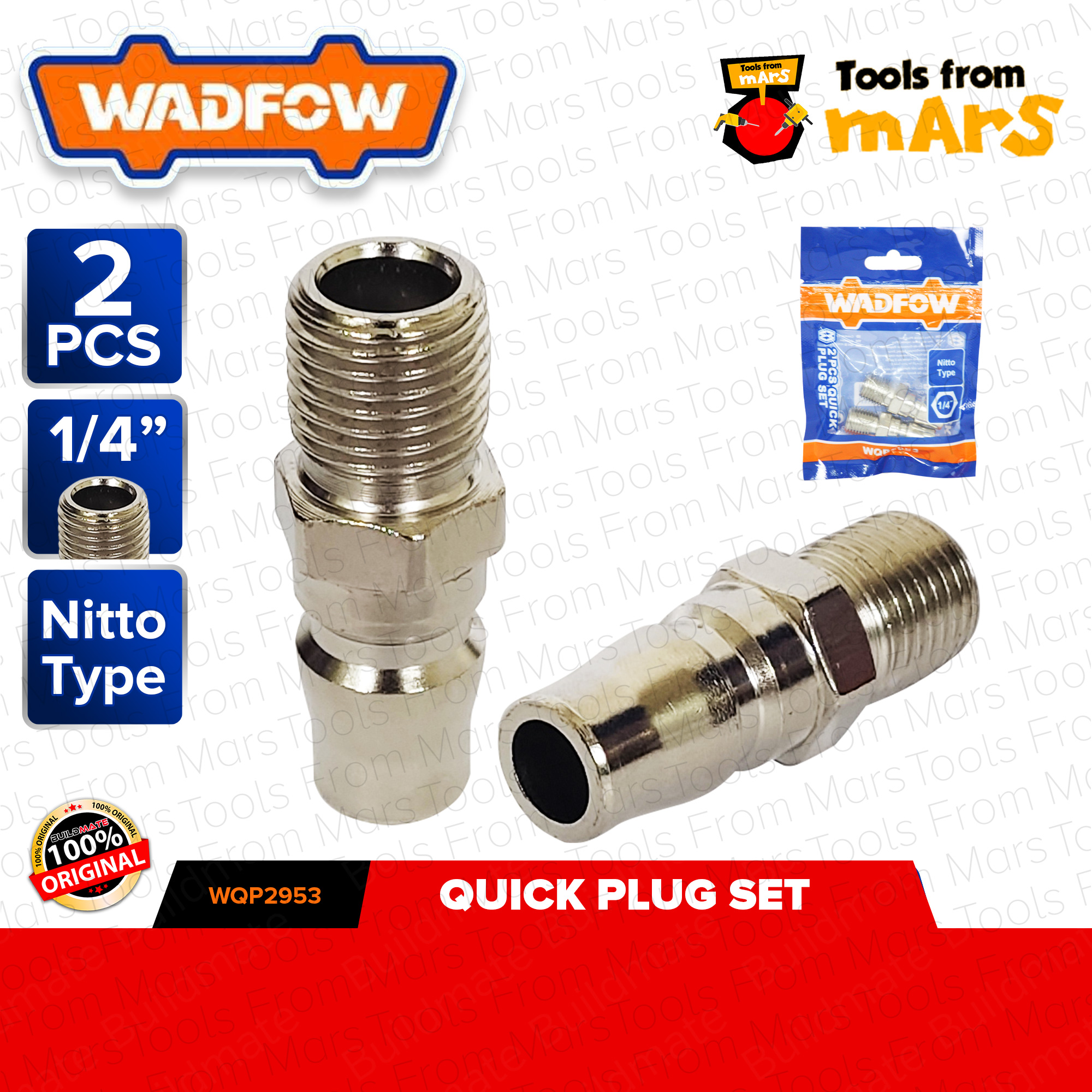 WADFOW 2PCS/SET 1/4" Inch Quick Plug Quick Connector Pipe Air