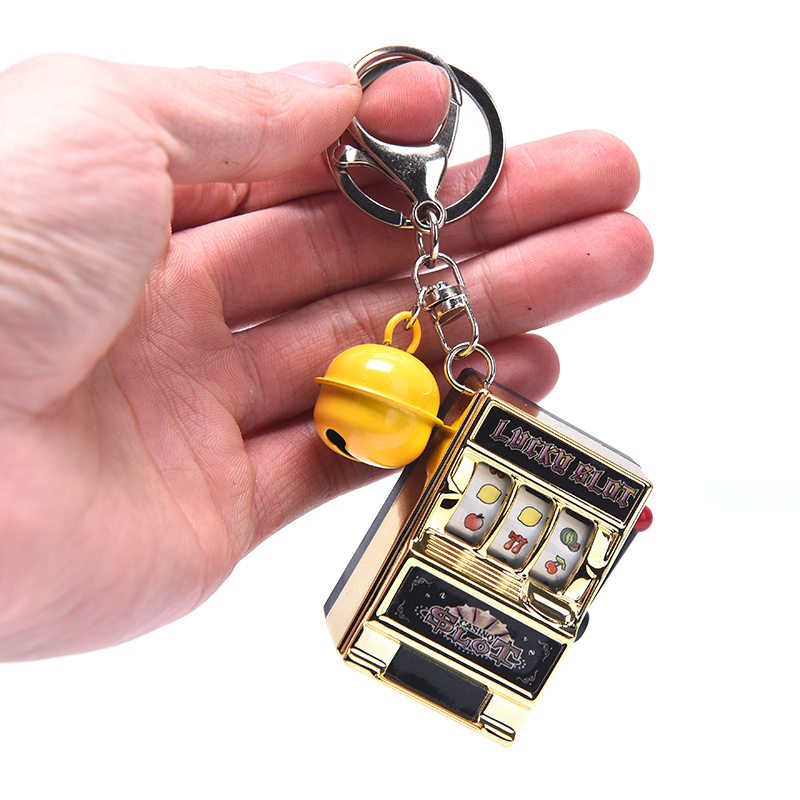 Game Decompression Slot Machine Key chain keyring Mini Fruit Handheld Box