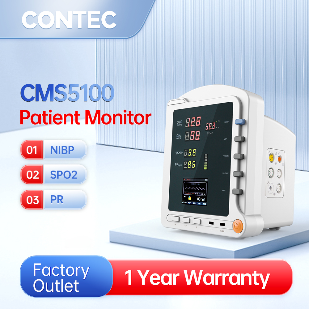 CONTEC CMS5100 Vital Signs Monitor CCU ICU Patient Monitor,NIBP / SPO2 /  PR/TEMP ) 2.8'' True Color TFT LCD