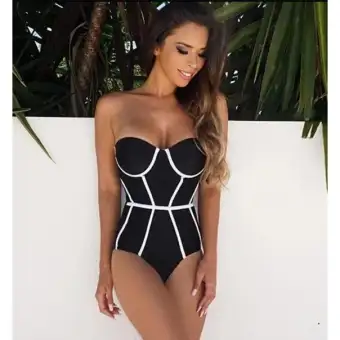 strapless full piece bathing suit